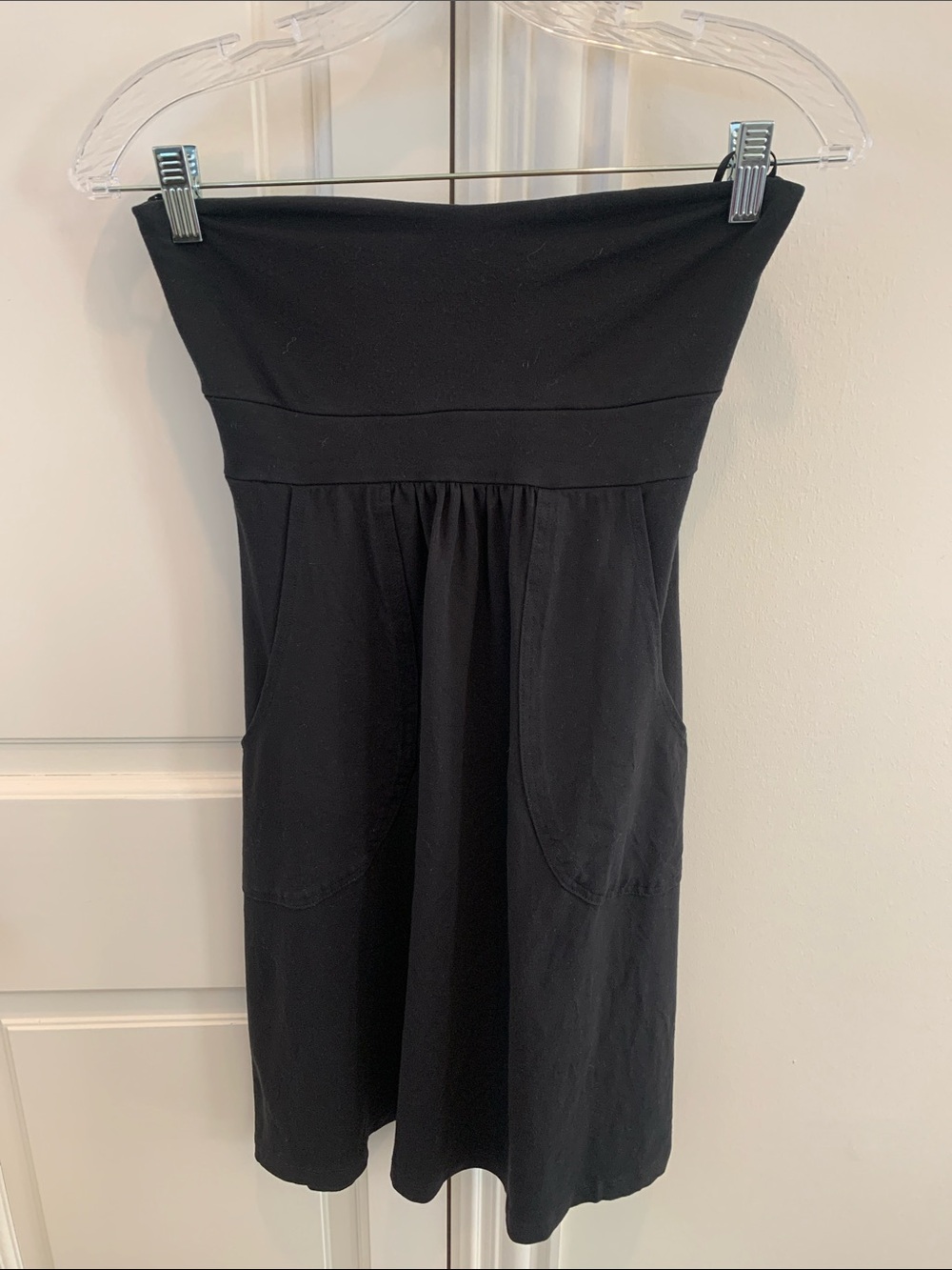 Cache Black Strapless Tube Dress with Pockets